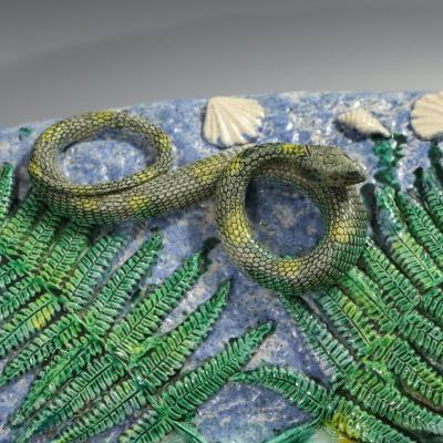 Large Francois Maurice French Palissy Majolica Platter