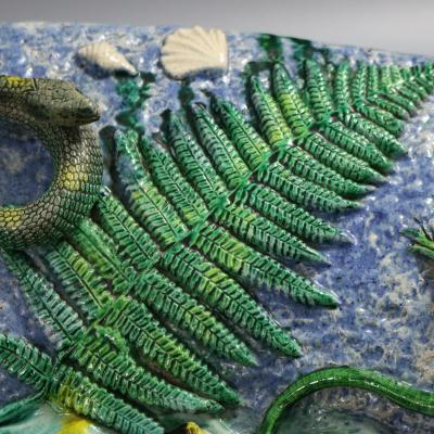 Large Francois Maurice French Palissy Majolica Platter