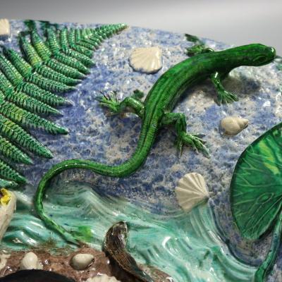 Large Francois Maurice French Palissy Majolica Platter