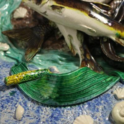 Large Francois Maurice French Palissy Majolica Platter