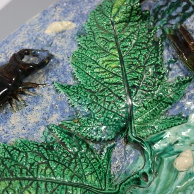 Large Francois Maurice French Palissy Majolica Platter