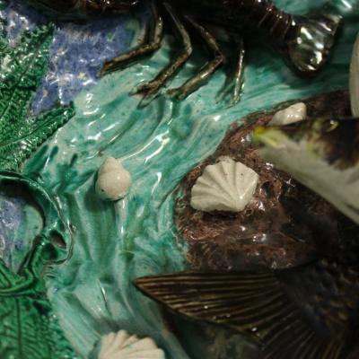 Large Francois Maurice French Palissy Majolica Platter