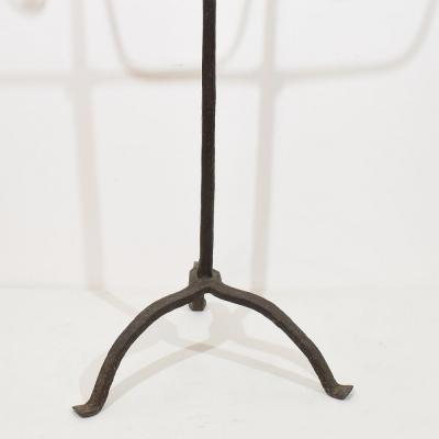 Large French 17th Century Hand Forged Iron Candleholder