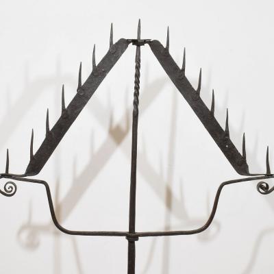 Large French 17th Century Hand Forged Iron Candleholder