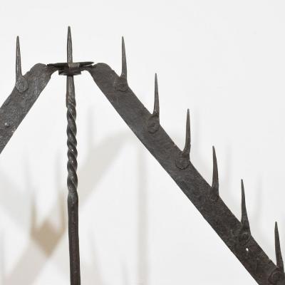 Large French 17th Century Hand Forged Iron Candleholder
