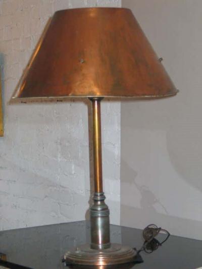 Large French 1940s Copper Table or Desk Lamp