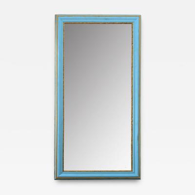 Large French 19th Century Mirror with Recent Blue Paint