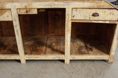 Large French 19th Century Painted Shop Counter