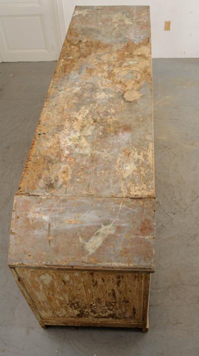 Large French 19th Century Painted Shop Counter