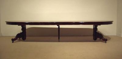 Large French 19th Century Solid Mahogany Oval Table