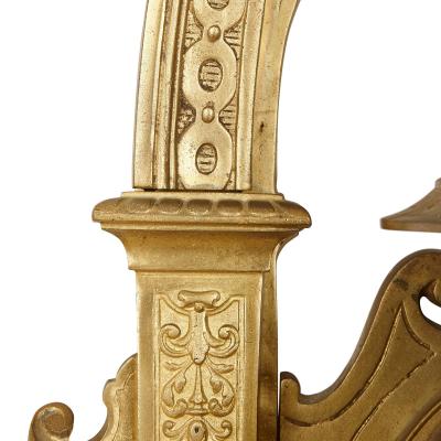 Large French 19th Century gilt bronze wall clock with religious inscriptions