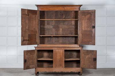 Large French 19thC Oak Buffet Deux Corps