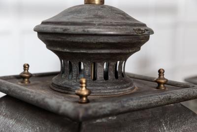 Large French 19thC Style Bronze Iron Lanterns