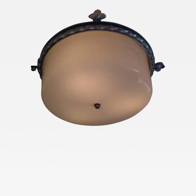 Large French 40s Modern Neoclassical Flush Mount Fixture