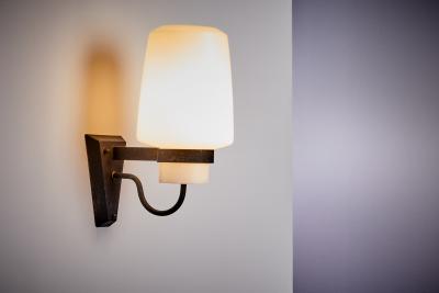 Large French Architectural Wall Lamp France 1950s