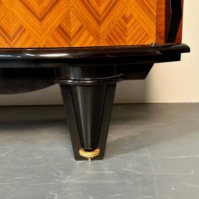Large French Art Deco Marquetry Sideboard Buffet Rosewood Walnut Marquetry