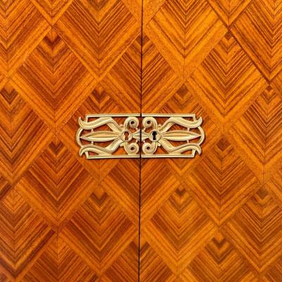 Large French Art Deco Marquetry Sideboard Buffet Rosewood Walnut Marquetry