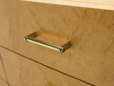 Large French Art deco commode sycamore and brass handles 1940s