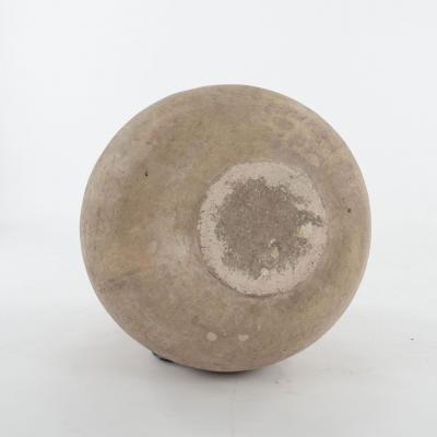 Large French Biot Jar with Yellow Glazed Rim