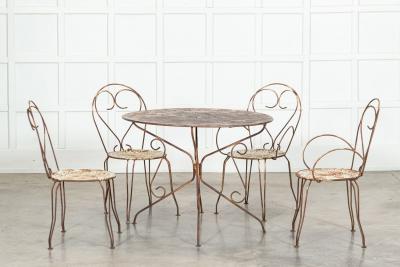 Large French Bistro Table Chairs Patio Set