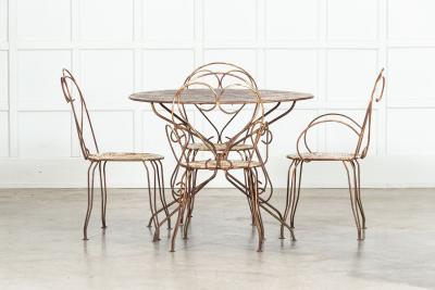 Large French Bistro Table Chairs Patio Set