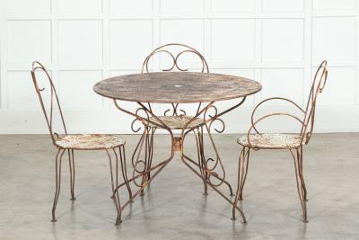 Large French Bistro Table Chairs Patio Set