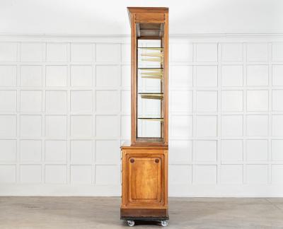 Large French Cherrywood Pharmacy Display Cabinet