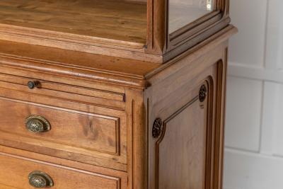 Large French Cherrywood Pharmacy Display Cabinet