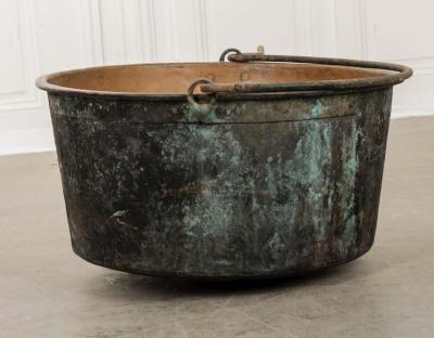 Large French Copper Pot with Iron Hanging Handle