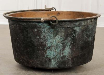 Large French Copper Pot with Iron Hanging Handle