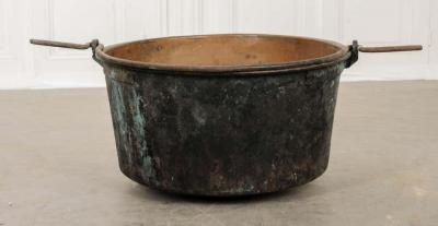 Large French Copper Pot with Iron Hanging Handle