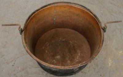 Large French Copper Pot with Iron Hanging Handle