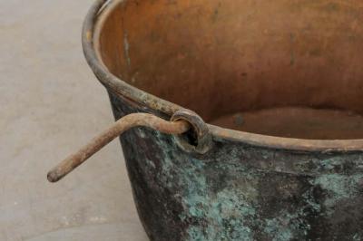 Large French Copper Pot with Iron Hanging Handle