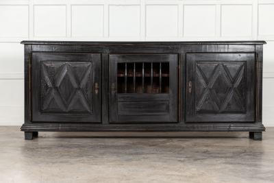 Large French Ebonized Fruitwood Enfilade Buffet