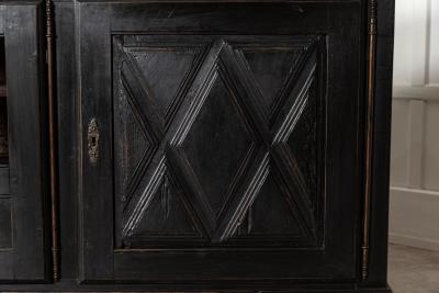 Large French Ebonized Fruitwood Enfilade Buffet