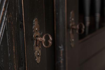 Large French Ebonized Fruitwood Enfilade Buffet