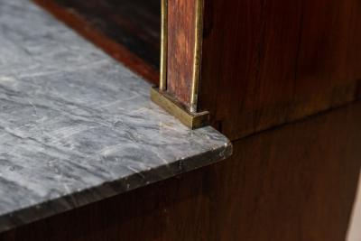 Large French Empire Mahogany Marble Bookcase Cabinet