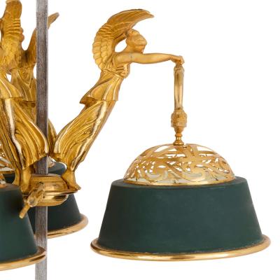 Large French Empire Style Gilt Bronze Bouillotte Lamp