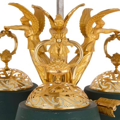 Large French Empire Style Gilt Bronze Bouillotte Lamp