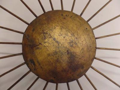Large French Mid Century Modern Flush Mount or Chandelier in Form of Sunburst