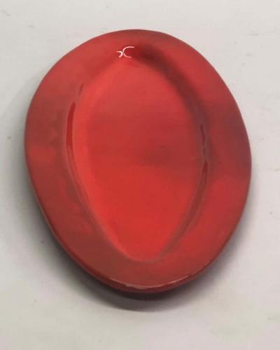 Large French Midcentury Oval Red Ceramic Serving Platter by Voltz Vallauris