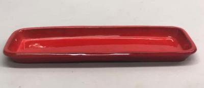 Large French Midcentury Oval Red Ceramic Serving Platter by Voltz Vallauris