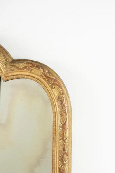 Large French Mirror with Cartouche and Original Glass