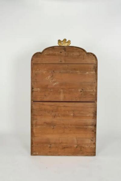 Large French Mirror with Cartouche and Original Glass