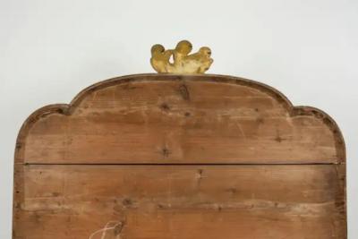 Large French Mirror with Cartouche and Original Glass