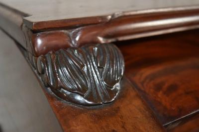 Large French Neoclassical Mahogany Roll Top Desk