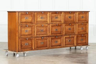 Large French Oak Haberdashery Drawers Cabinet Console