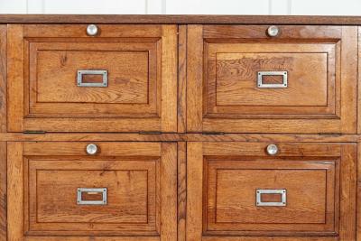 Large French Oak Haberdashery Drawers Cabinet Console