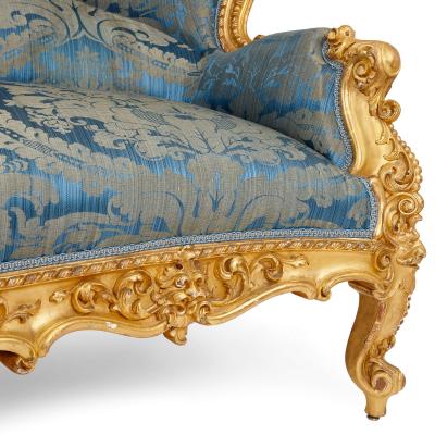 Large French Rococo Revival style giltwood sofa