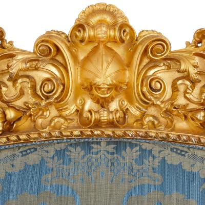 Large French Rococo Revival style giltwood sofa